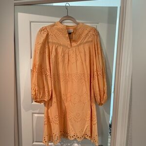 Universal Thread Long Sleeve Orange Eyelet Dress